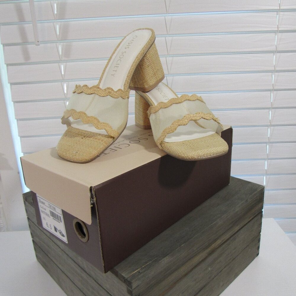 Oasis Society Natural Dress Slides - Size 6.5 - New